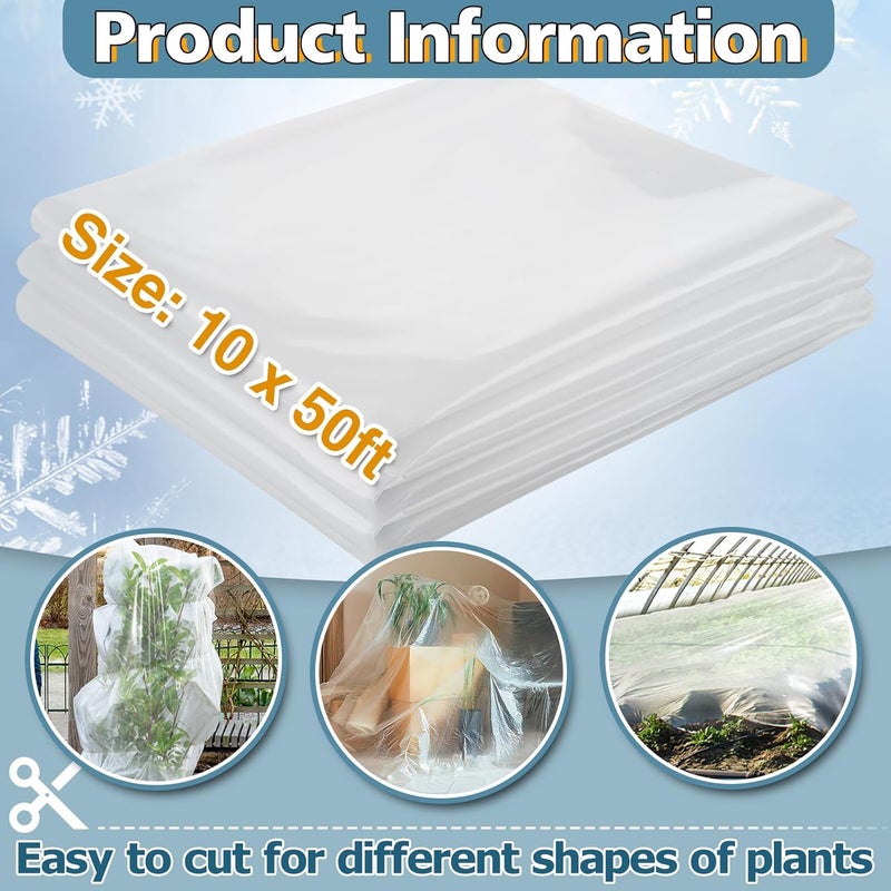 Alphatool Greenhouse Cover Plastic Sheeting - 10 x 50 ft Plant Covers Freeze Protection, Frost Cloths for Outdoor Plants, Clear Floating Row Cover for Outdoors Garden Plants Vegetables Crops - Image 4